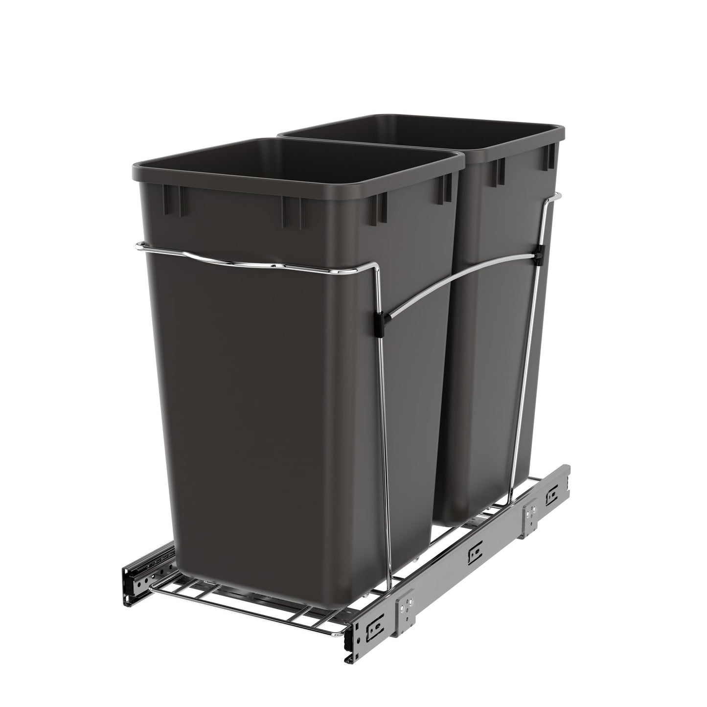 Pull-Out Trash Can for Kitchen Cabinets – Under Sink Sliding Waste Bin System, Soft-Close Organizer