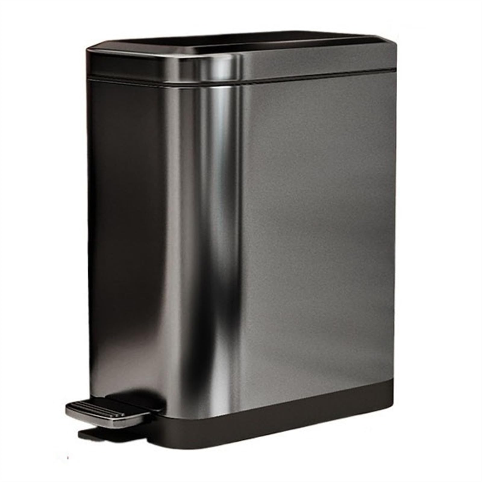 Slim Stainless Steel Step Trash Can, Soft Close Lid with Removable Inner Bucket, Bathroom Kitchen Household Waste Bin
