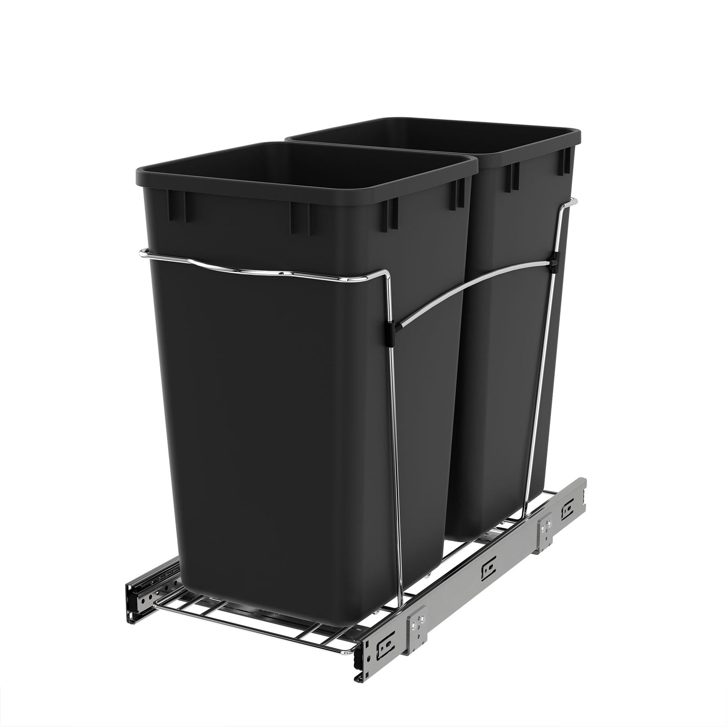 Pull-Out Trash Can for Kitchen Cabinets – Under Sink Sliding Waste Bin System, Soft-Close Organizer