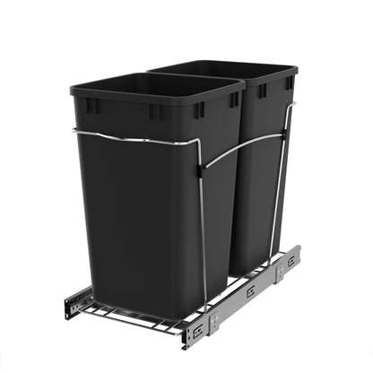 Pull-Out Trash Can for Kitchen Cabinets – Under Sink Sliding Waste Bin System, Soft-Close Organizer