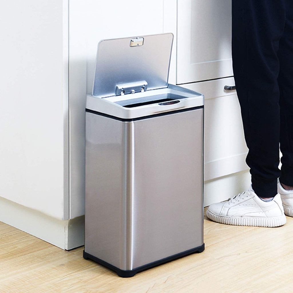 Smart Induction Trash Can with Lid, Large Capacity Kitchen & Living Room Waste Bin