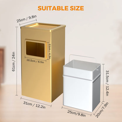 Outdoor Commercial Trash Can – Stainless Steel, Heavy Duty Waste Bin, Lockable Lid, Industrial Garbage Container