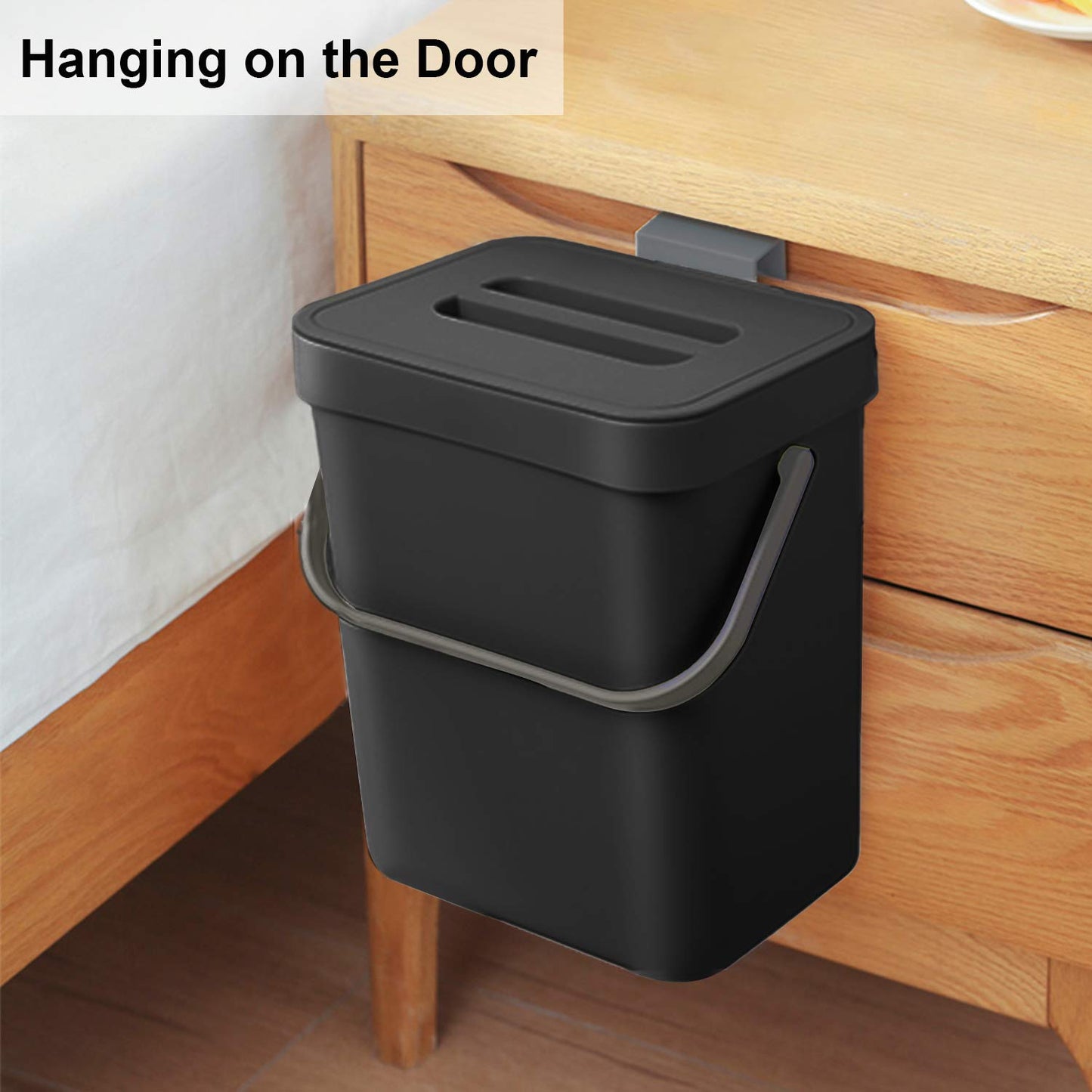 3L Small Trash Can – Compact Desktop Waste Bin, Mini Bathroom Kitchen Bin