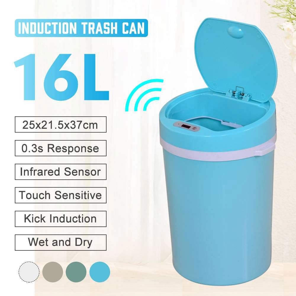 16L Automatic Sensor Trash Can, Touchless Smart Waste Bin for Home & Office