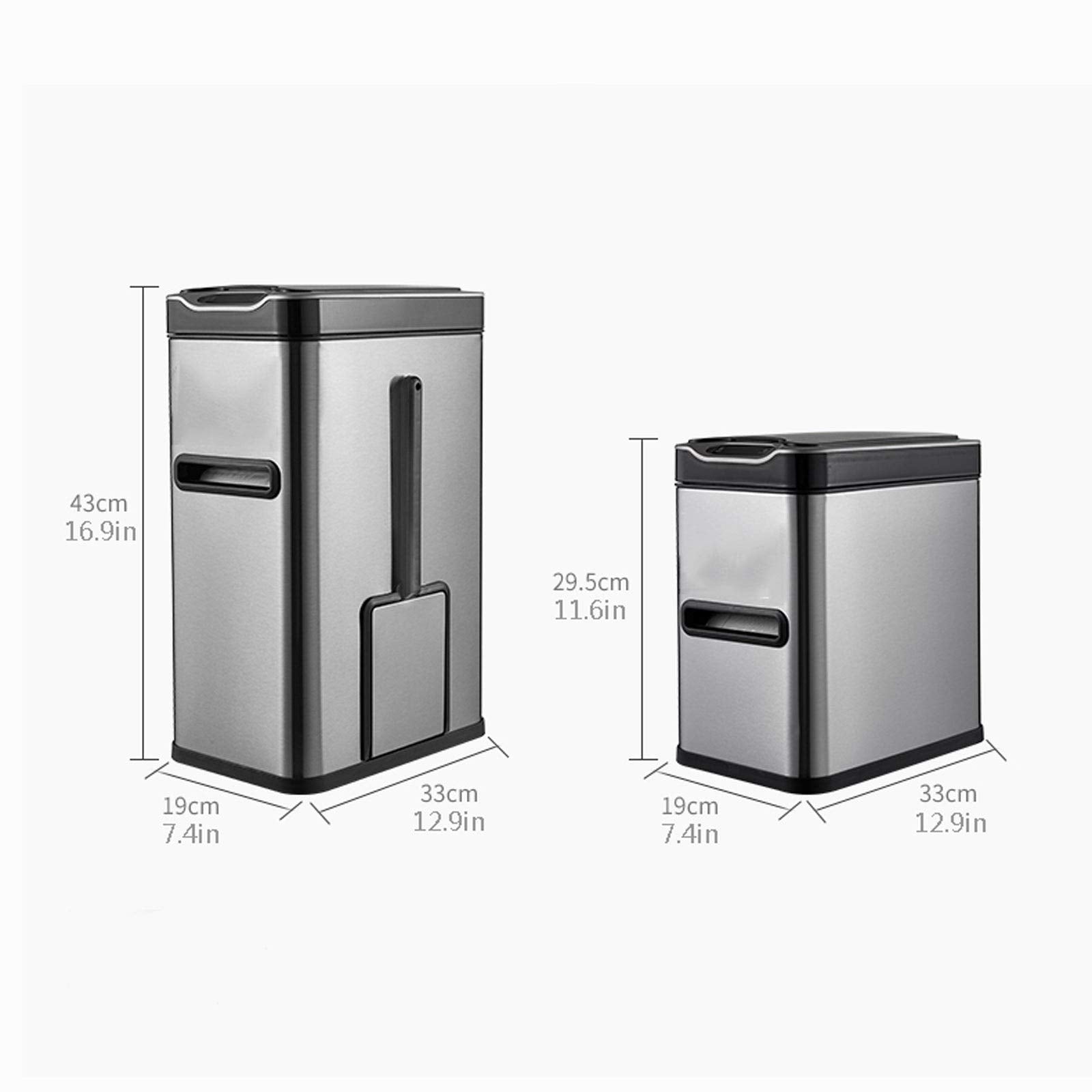 Smart Induction Trash Can with Lid, 7L Bathroom & Kitchen Waste Bin with Accessories Set