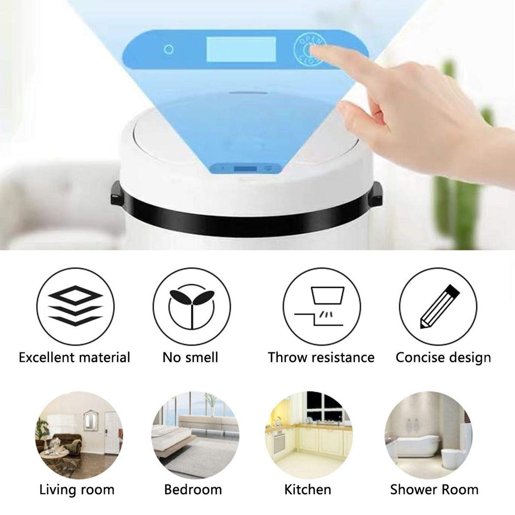 16L Automatic Sensor Smart Trash Can, Plastic Household Waste Bin for Dry & Wet Waste