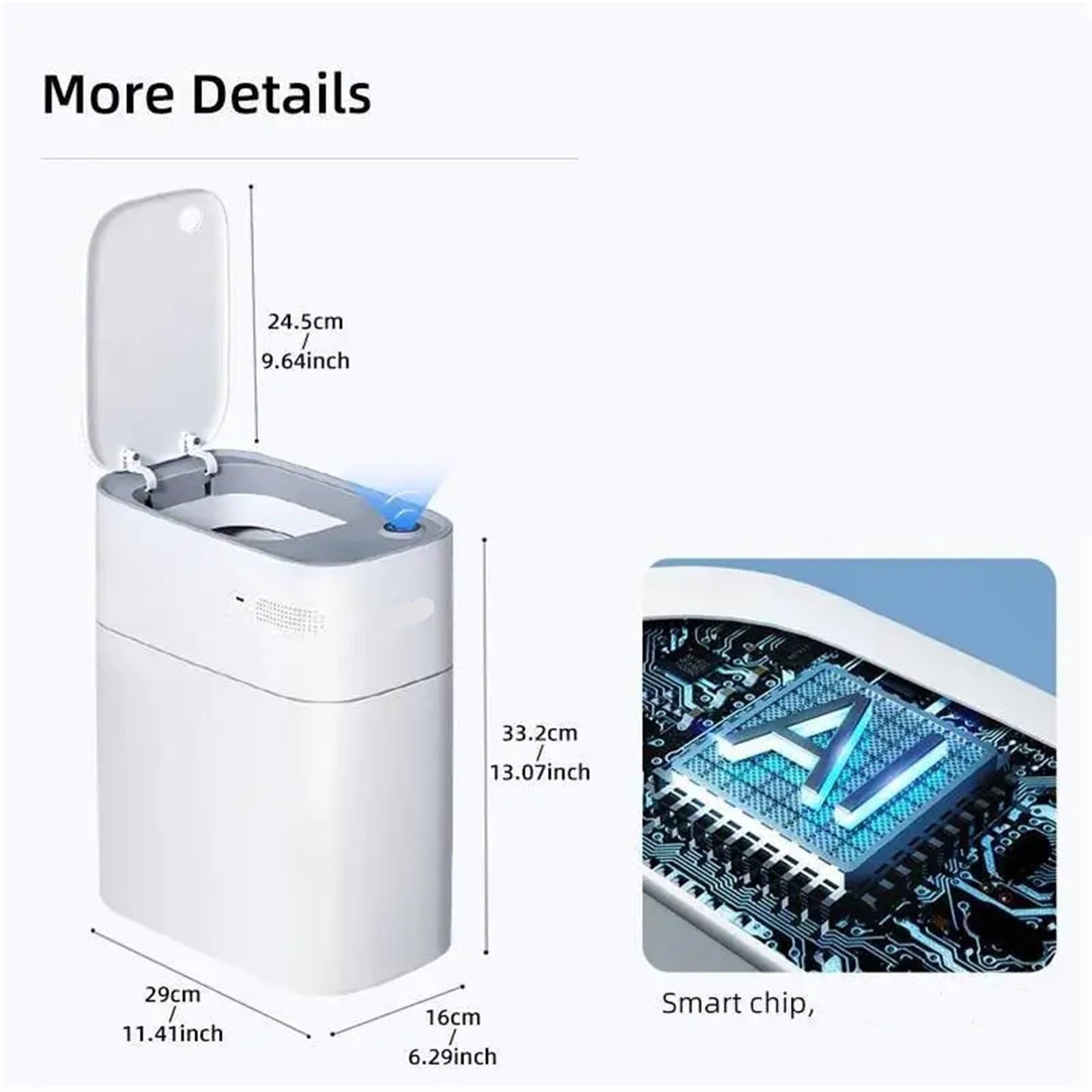 15L Smart Sensor Trash Can for Bathroom & Kitchen, Slim Minimalist Indoor Waste Bin