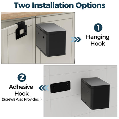 Hanging Stainless Steel Trash Can – With Lid & Inner Bucket, Wall Mount Kitchen Waste Bin