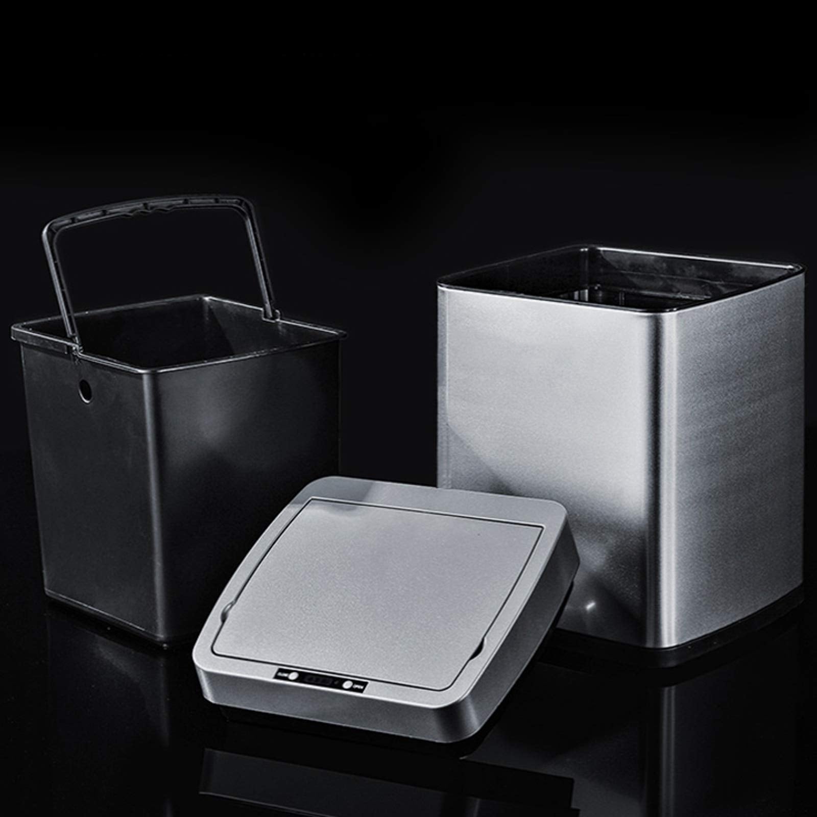 Smart Induction Trash Can with Lid, Large Capacity Kitchen & Living Room Waste Bin