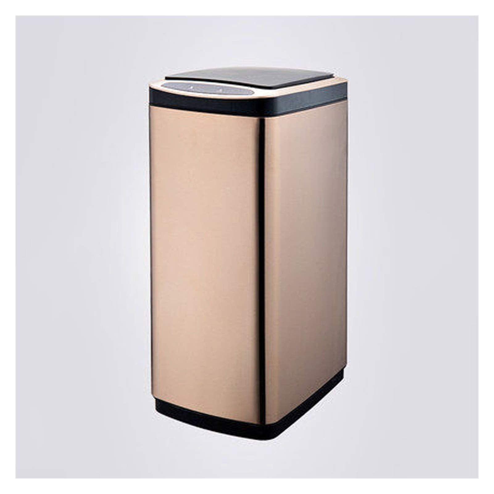Smart Stainless Steel Touchless Trash Can, 20–30L Rectangular Kitchen Waste Bin with Lid