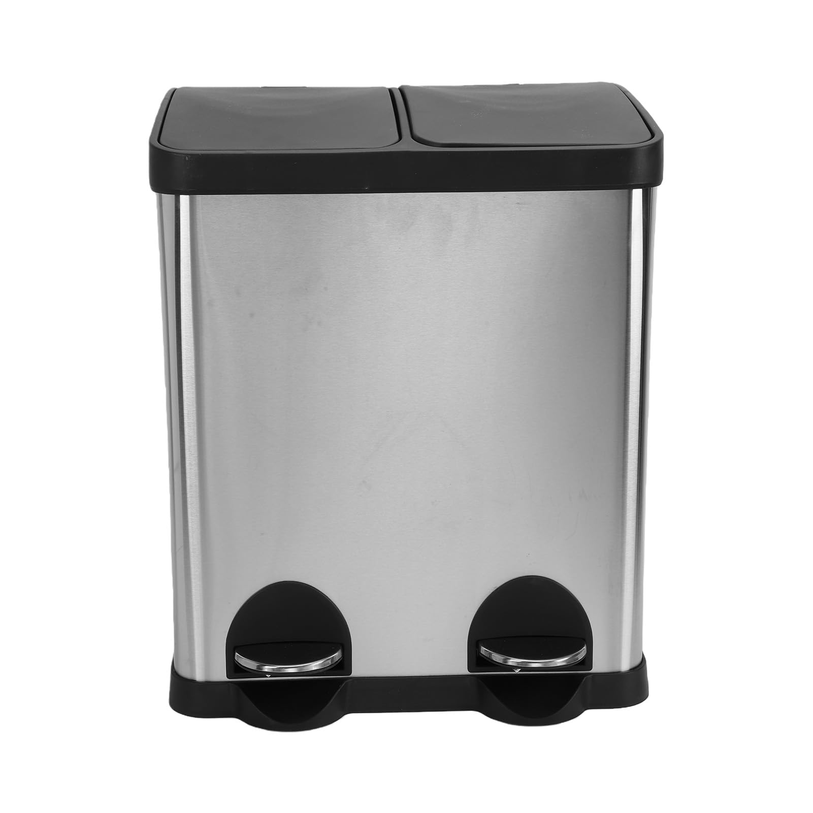 30L Dual Compartment Step Trash Can – Stainless Steel, Soft-Close Lid, Two Buckets, Silent Pedal, Recycling Bin
