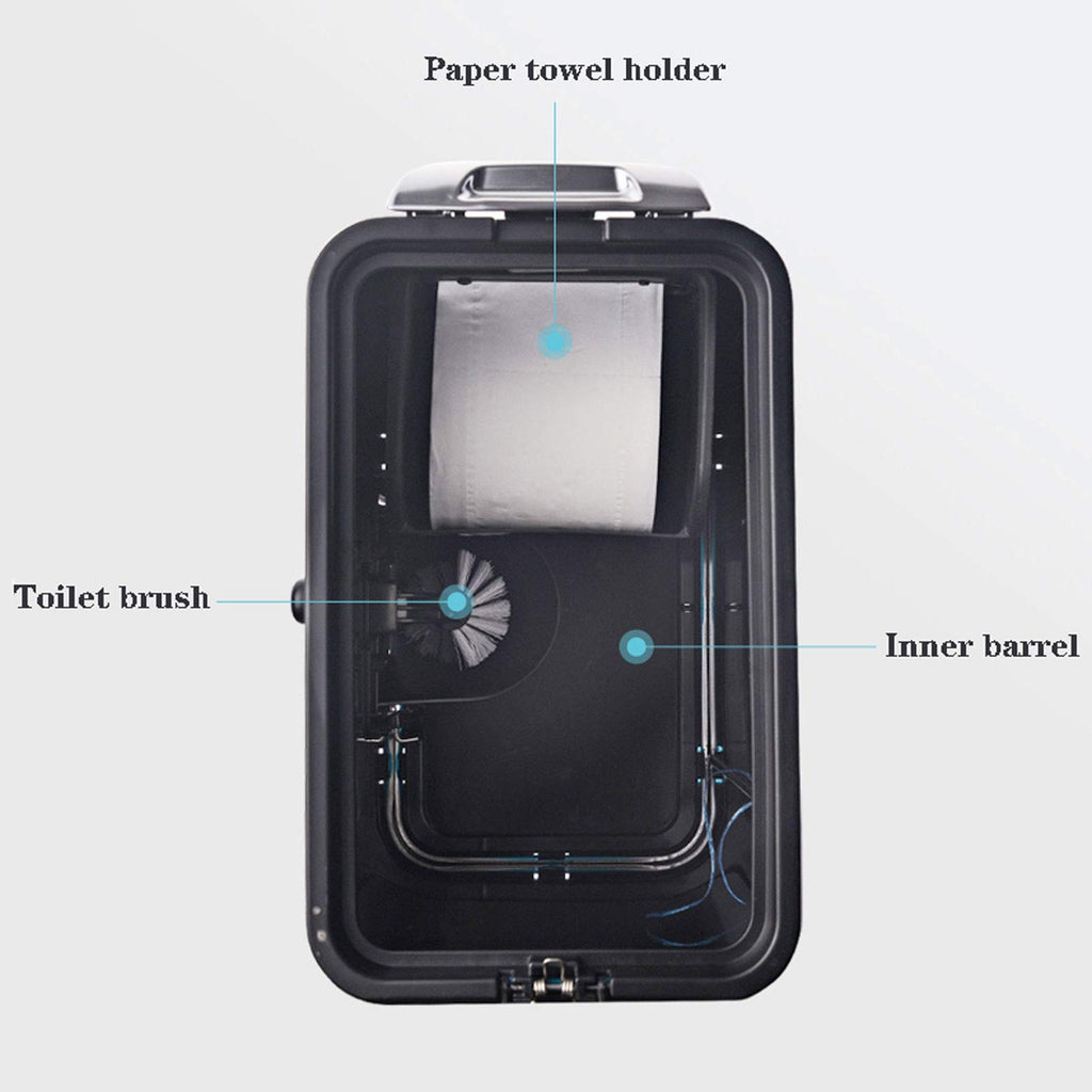Smart Induction Trash Can with Lid, 7L Bathroom & Kitchen Waste Bin with Accessories Set
