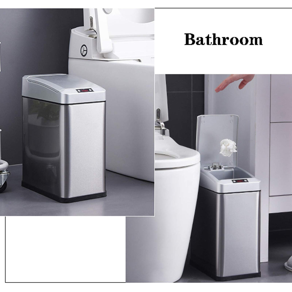 Smart Induction Trash Can with Lid, Large Capacity Kitchen & Living Room Waste Bin