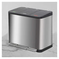 Large Capacity Trash & Recycling Bin – Foot Pedal, Multi-Compartment Sorting, Stainless Steel, Rectangular, Office Trash Can