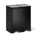82L Dual Compartment Step Trash Can – Stainless Steel, Soft-Close Lid, Recycling Bin, Silent Pedal