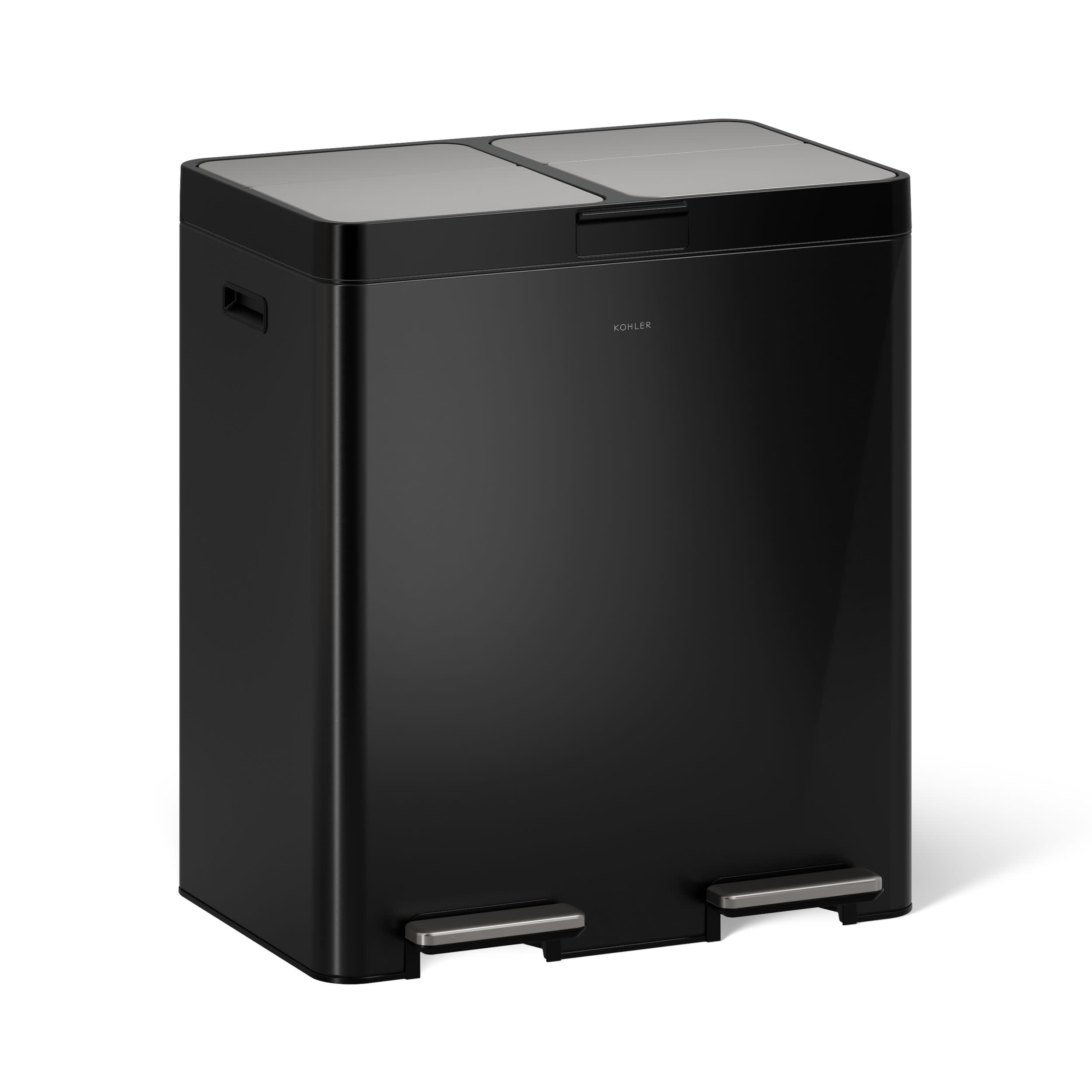 82L Dual Compartment Step Trash Can – Stainless Steel, Soft-Close Lid, Recycling Bin, Silent Pedal