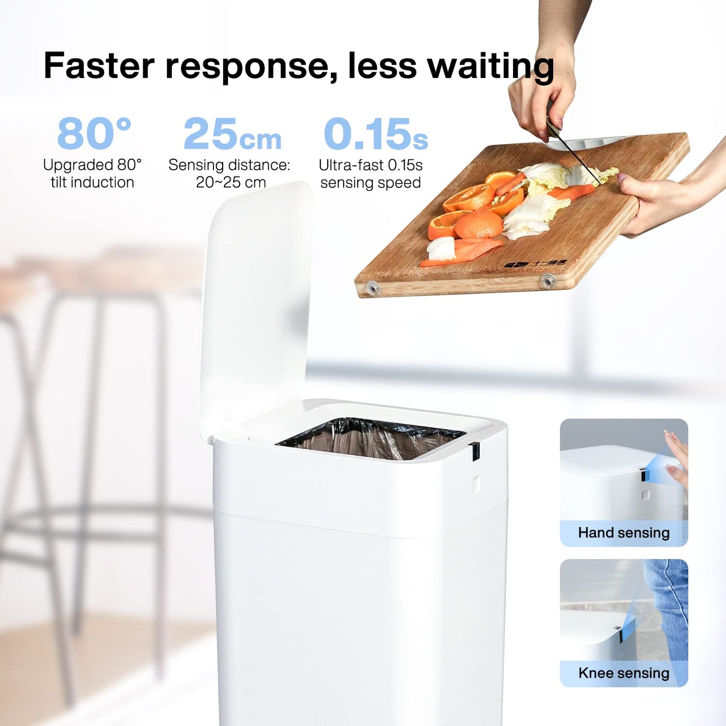 Smart Motion Sensor Trash Can – Self-Sealing, Self-Changing, Touchless Kitchen Bathroom Office Bin, Bag Ring System