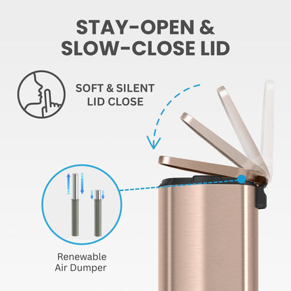 Smart Sensor Trash Can – Touchless Automatic Lid, Stainless Steel, Removable Bucket, Hygienic Kitchen & Office Bin