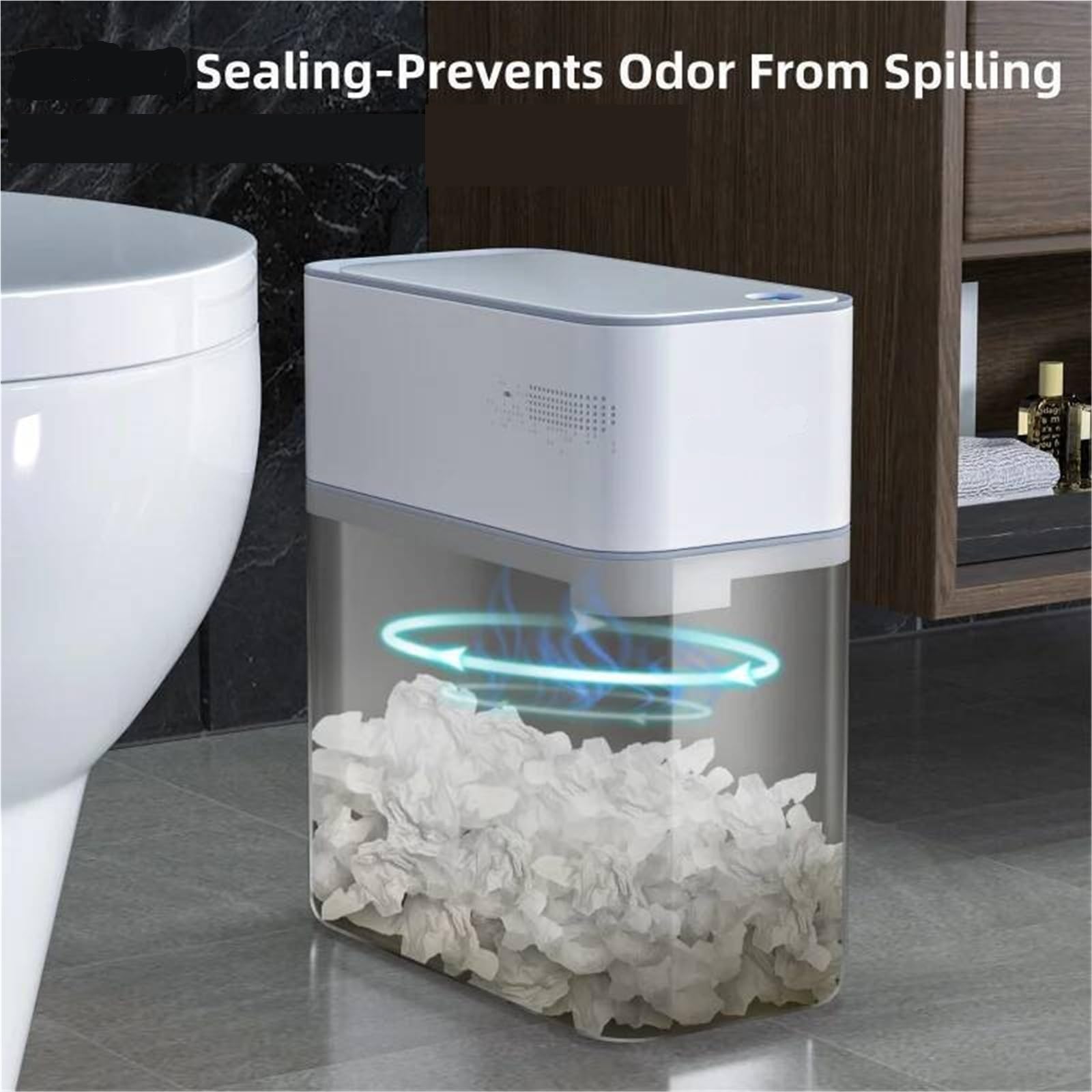 15L Smart Sensor Trash Can for Bathroom & Kitchen, Slim Minimalist Indoor Waste Bin