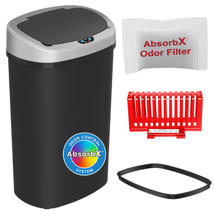 50L Smart Sensor Trash Can – Touchless Motion Lid, 13 Gallon Equivalent, Odor Control, Dent-Resistant Plastic, Battery Powered, Kitchen Office Bin