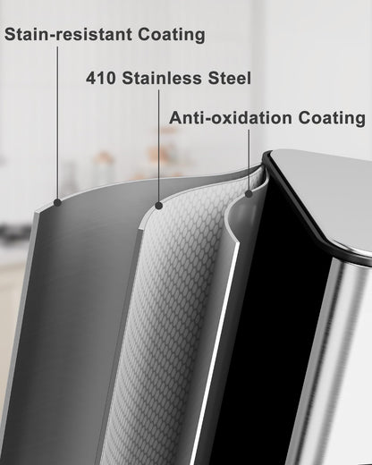 60L Triple Compartment Recycling Trash Can – 3×20L, Stainless Steel, Pedal Step, Soft-Close Lid, Removable Buckets, Kitchen Office Bin