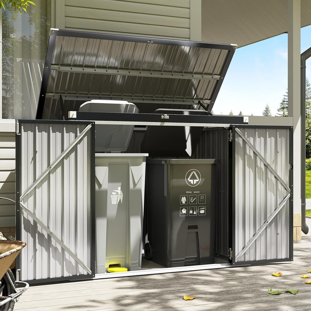 Metal Outdoor Storage Shed – Garden Utility Tool House, Weather Resistant