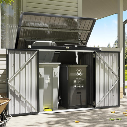 Metal Outdoor Storage Shed – Garden Utility Tool House, Weather Resistant