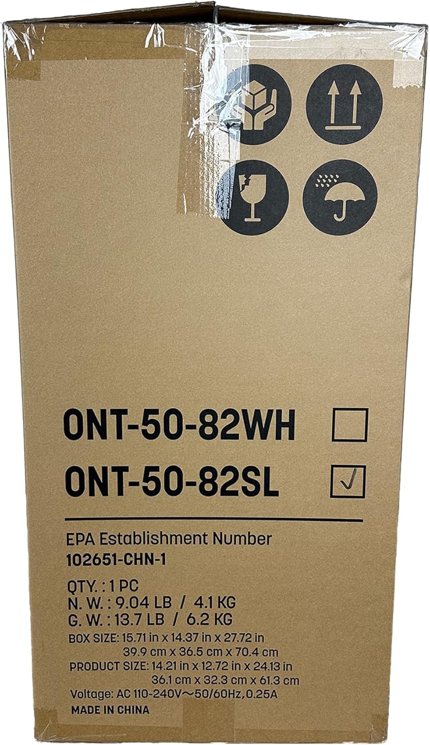 Smart Sensor Trash Can – 13 Gallon / 50L, UV Ozone Odor Control, Motion Lid, Stainless Steel, Kitchen Office Bin