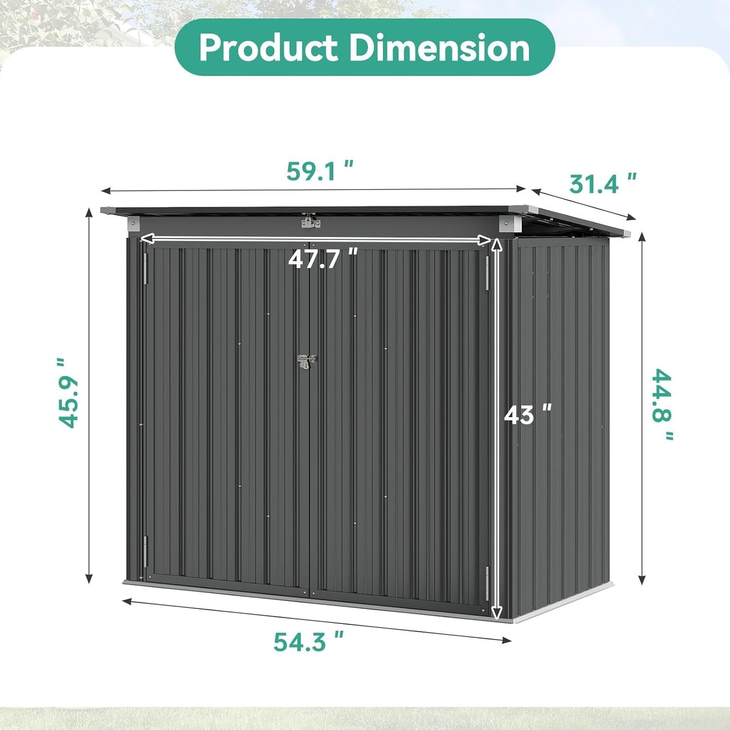 Metal Outdoor Storage Shed – Garden Utility Tool House, Weather Resistant