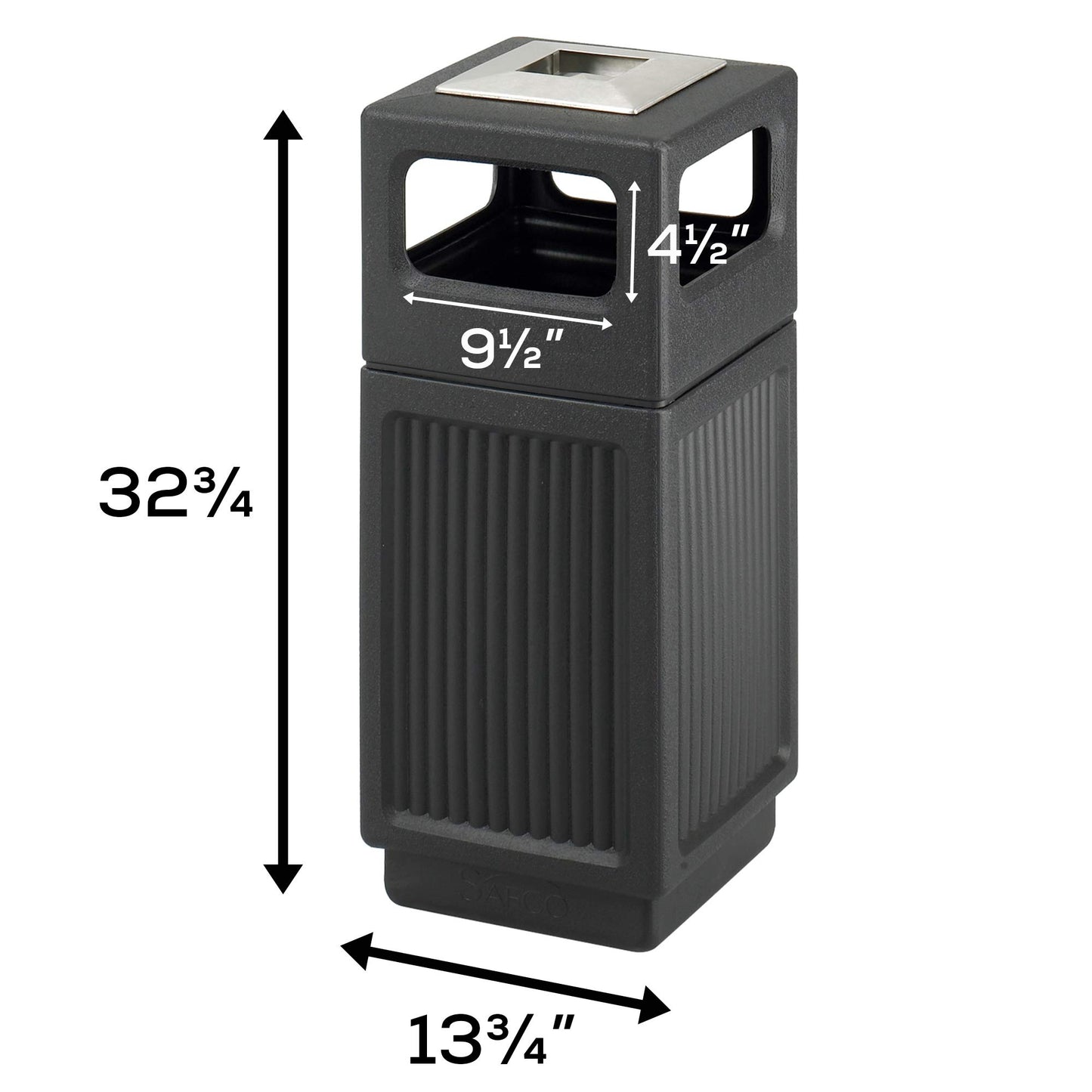 Outdoor Trash Can – Commercial Style Waste Bin, Durable All-Weather Garbage Container