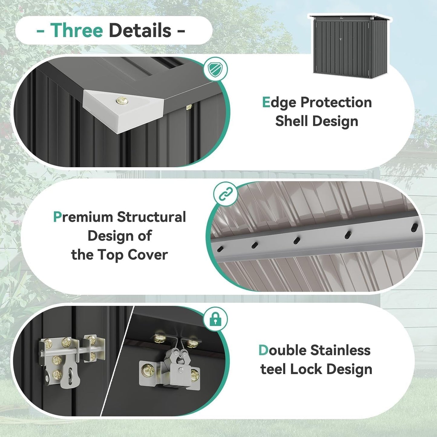 Metal Outdoor Storage Shed – Garden Utility Tool House, Weather Resistant