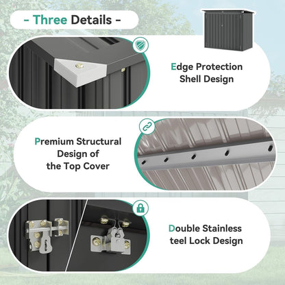 Metal Outdoor Storage Shed – Garden Utility Tool House, Weather Resistant