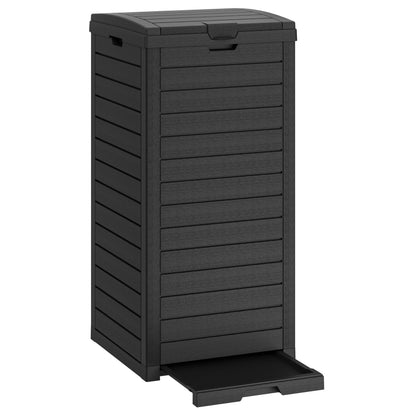 Outdoor Trash Can with Lid – Waterproof Resin Garbage Bin, Patio Garage Deck Backyard Waste Container