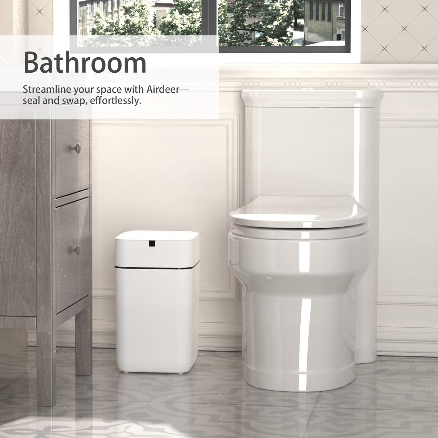 Smart Motion Sensor Trash Can – Self-Sealing, Self-Changing, Touchless Kitchen Bathroom Office Bin, Bag Ring System