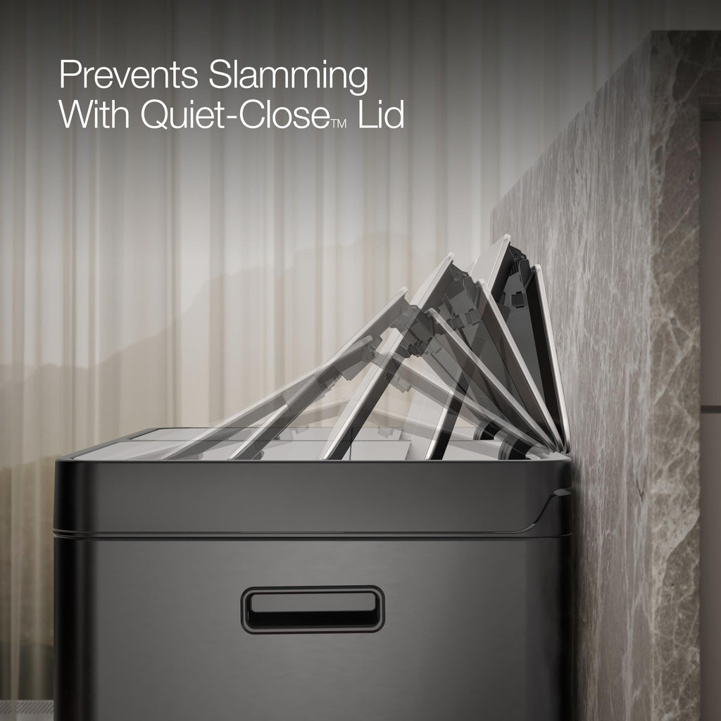 82L Dual Compartment Step Trash Can – Stainless Steel, Soft-Close Lid, Recycling Bin, Silent Pedal