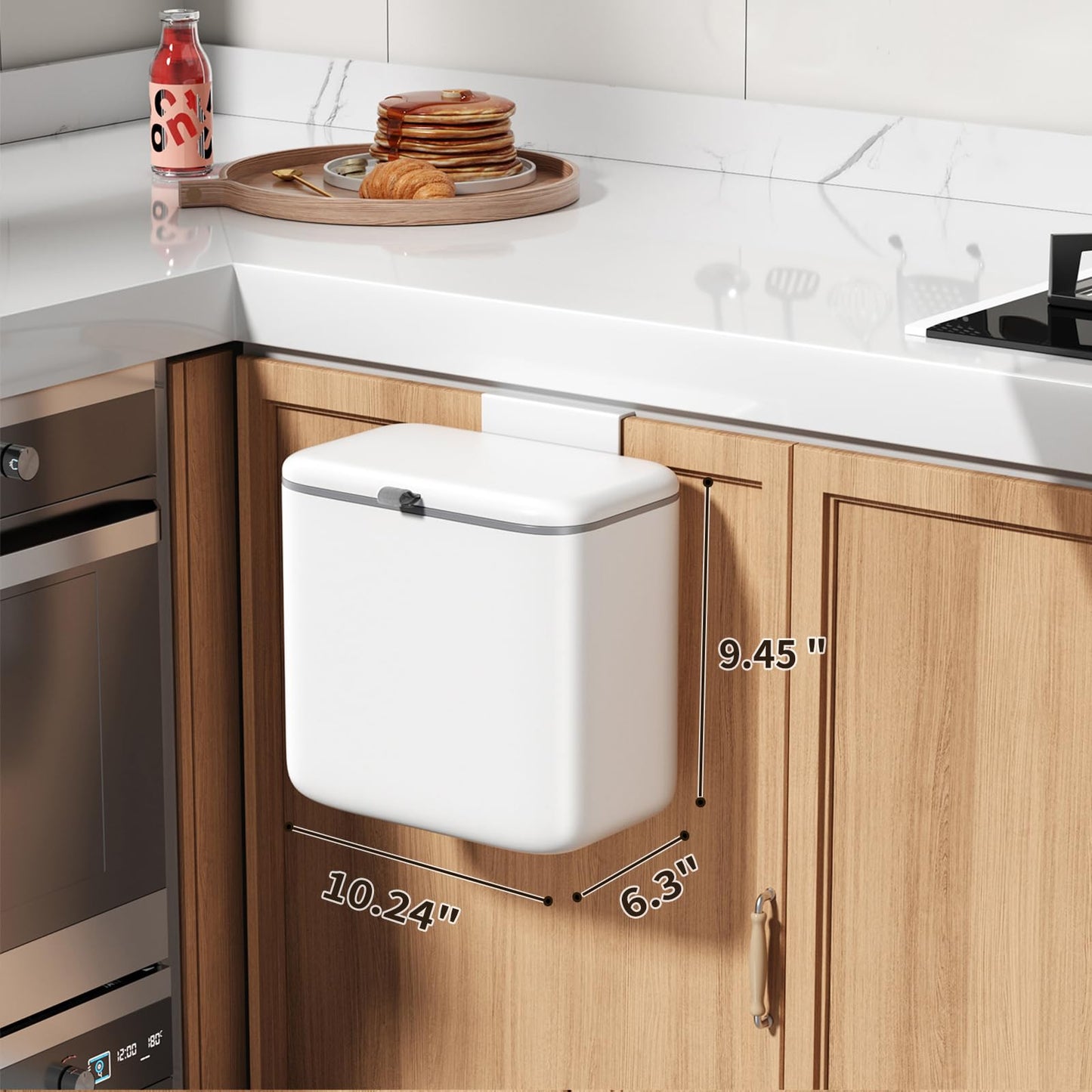 Kitchen Compost Bin – 2.6 Gallon, Hanging / Countertop, Lid, Food Waste Bin, Indoor Outdoor Use