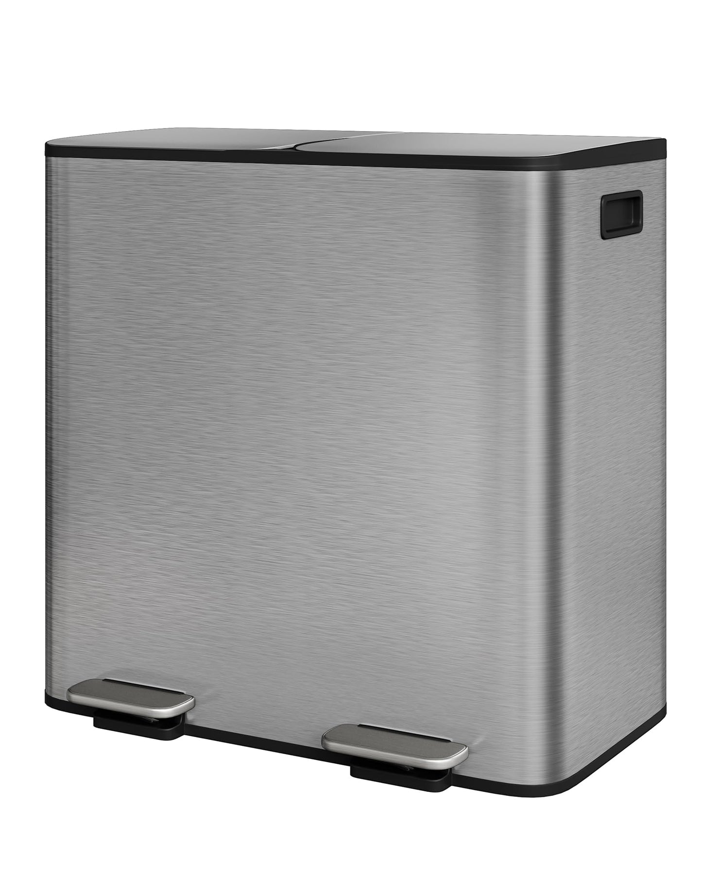 Double Step Trash Can – 2 x 8 Gallon, Stainless Steel, Dual Compartment, Soft-Close Lid, Recycling Bin