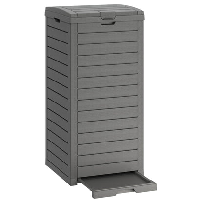 Outdoor Trash Can with Lid – Waterproof Resin Garbage Bin, Patio Garage Deck Backyard Waste Container