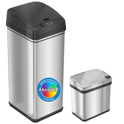 50L Smart Sensor Trash Can – Touchless Motion Lid, 13 Gallon Equivalent, Odor Control, Dent-Resistant Plastic, Battery Powered, Kitchen Office Bin
