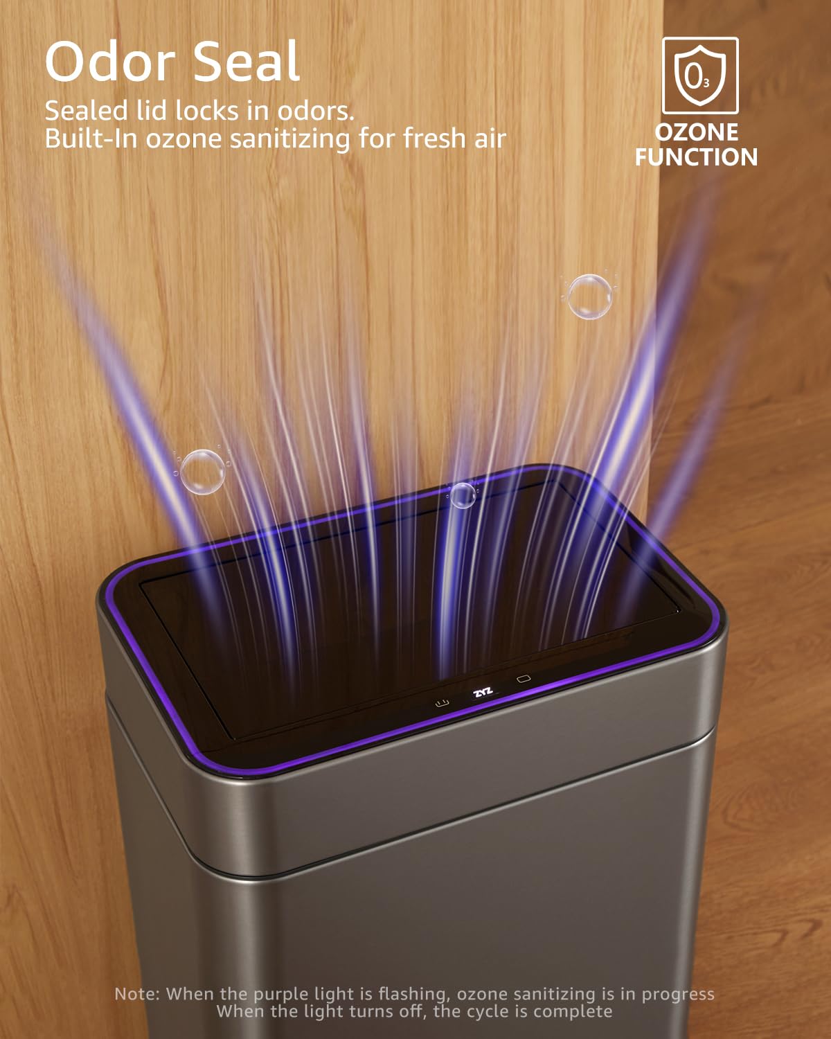 13 Gallon Smart Sensor Trash Can – 50L, Touchless, Butterfly Lid, Stainless Steel, USB Rechargeable, Soft-Close Kitchen Bin