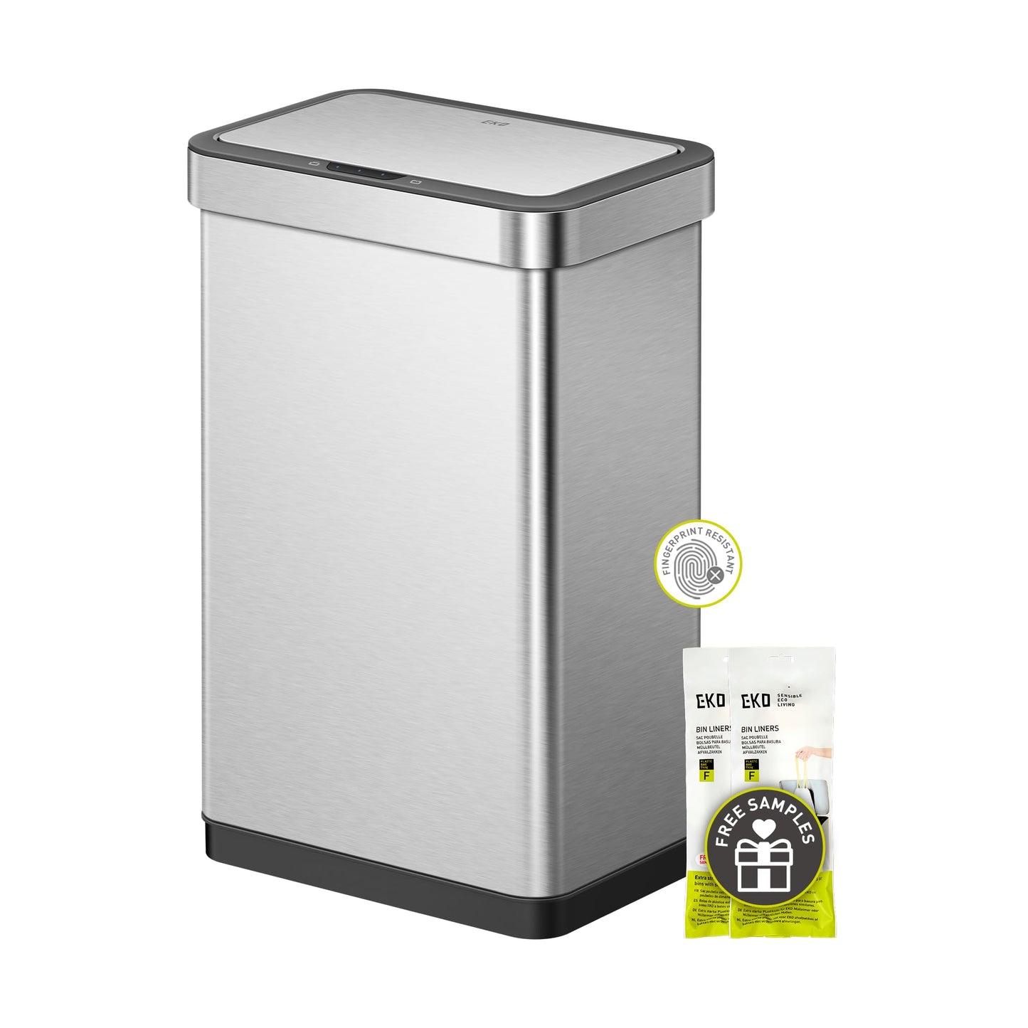 Motion Sensor Trash Can – Touchless Automatic Lid, Kitchen Office Bathroom Bin, Stainless Steel