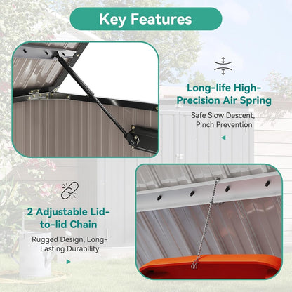 Metal Outdoor Storage Shed – Garden Utility Tool House, Weather Resistant