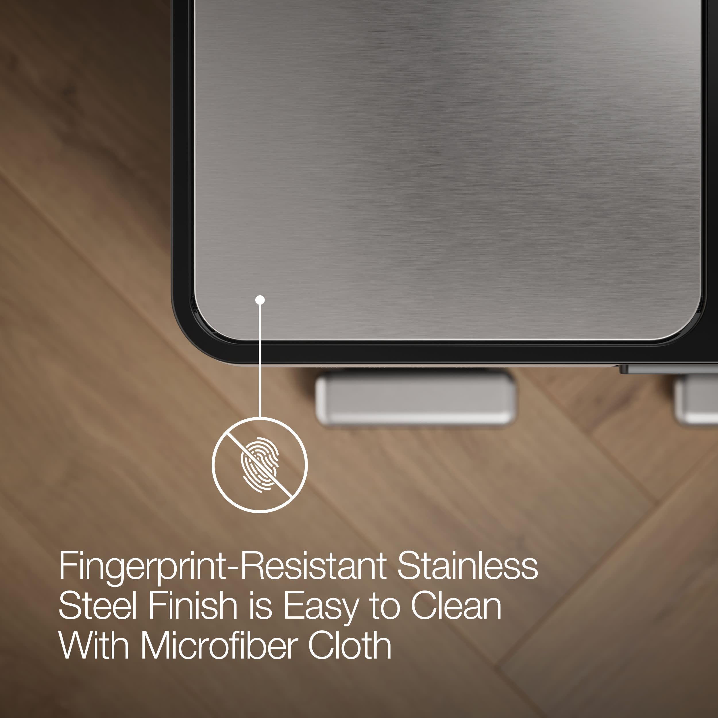 82L Dual Compartment Step Trash Can – Stainless Steel, Soft-Close Lid, Recycling Bin, Silent Pedal