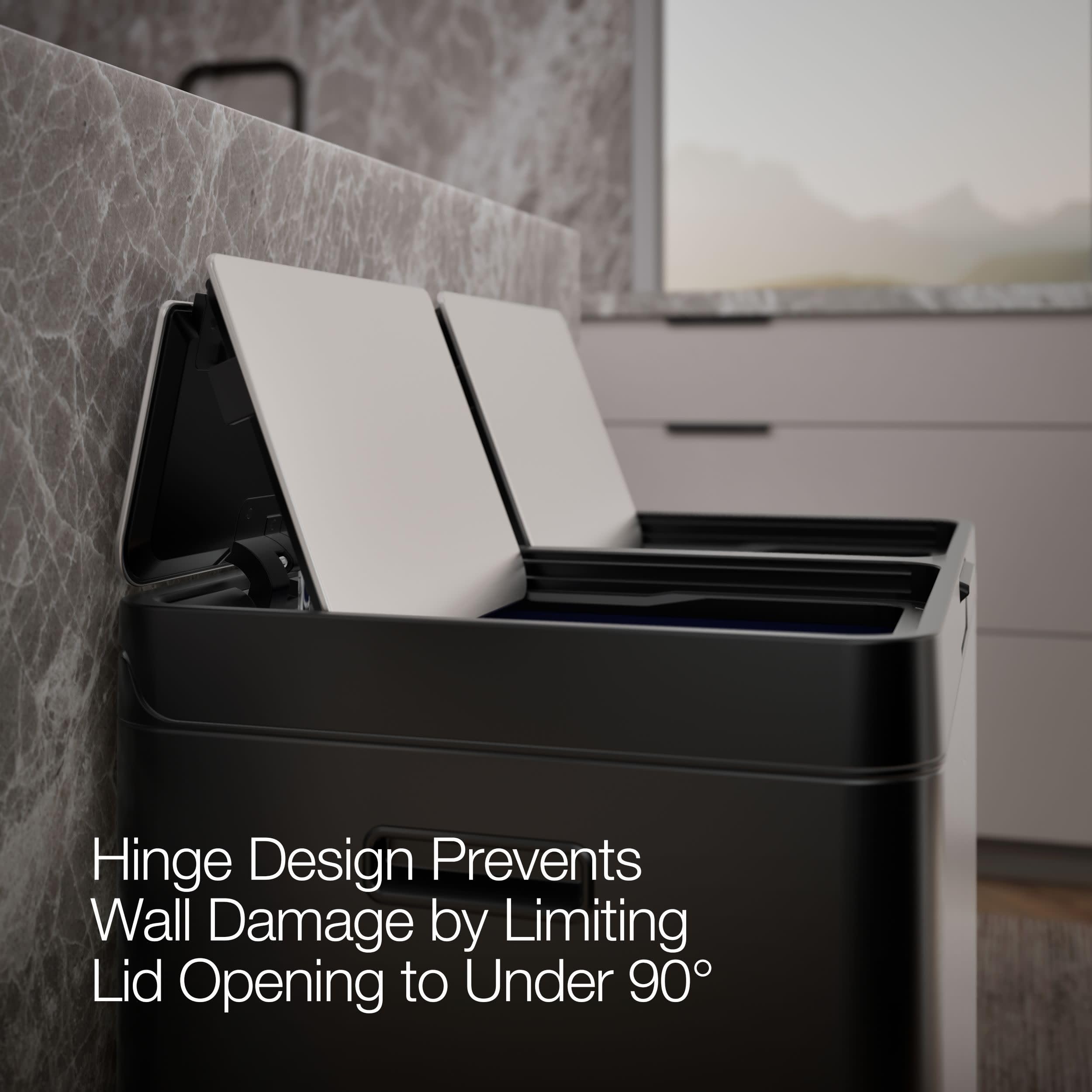 82L Dual Compartment Step Trash Can – Stainless Steel, Soft-Close Lid, Recycling Bin, Silent Pedal