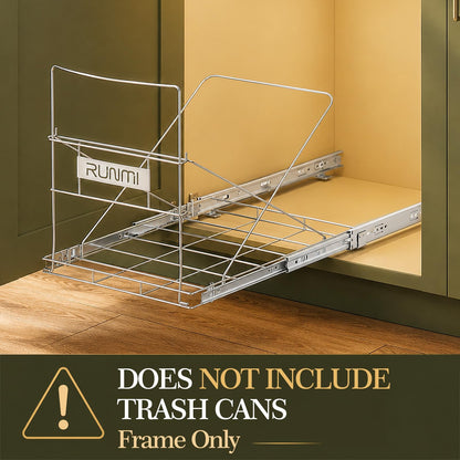 RUNMI Pull Out Trash Can Under Cabinet Under Sink Trash Can Pull Out with Handle