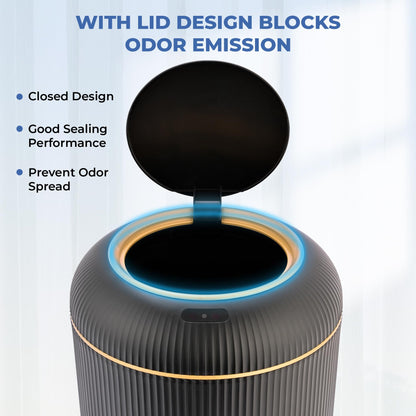 Smart Sensor Wastebasket – Waterproof Plastic, Touchless Lid, Hygienic Kitchen Bathroom Bedroom Office Bin