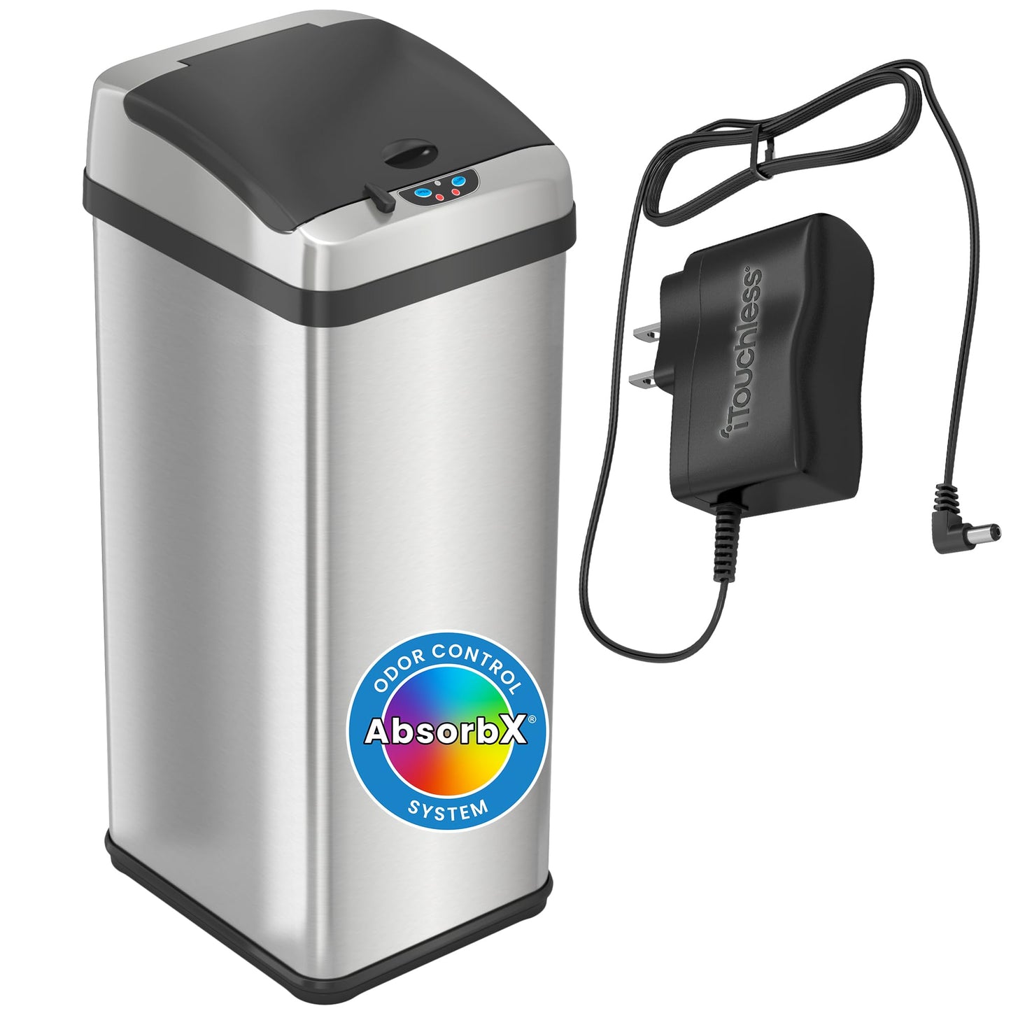 50L Smart Sensor Trash Can – Touchless Motion Lid, 13 Gallon Equivalent, Odor Control, Dent-Resistant Plastic, Battery Powered, Kitchen Office Bin