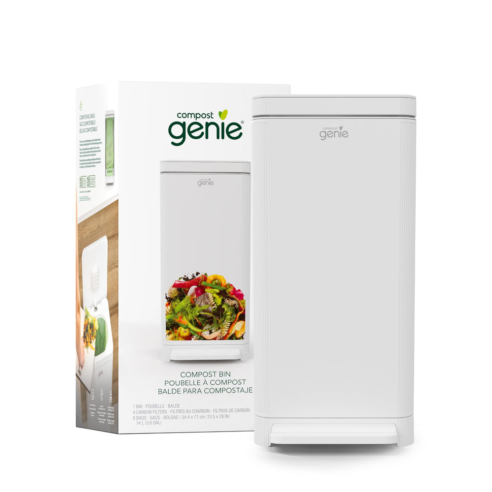 Kitchen Compost Bin – 3.6 Gallon, Odor Control, Stainless Steel, Hands-Free, Washable Parts