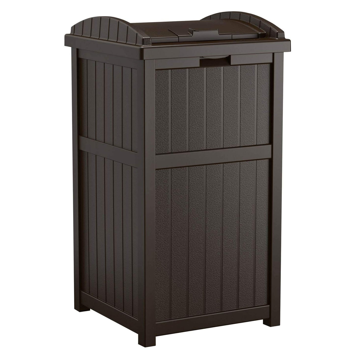 Outdoor Trash Hideaway Can – Durable Plastic Garbage Bin, 30–33 Gallon Bag Compatible, Tiered Lid, 2 Pack, Patio Deck Backyard Waste Container