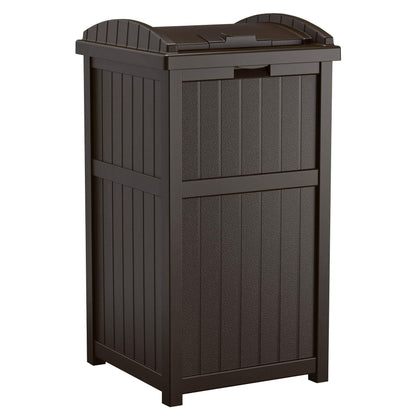 Outdoor Trash Hideaway Can – Durable Plastic Garbage Bin, 30–33 Gallon Bag Compatible, Tiered Lid, 2 Pack, Patio Deck Backyard Waste Container